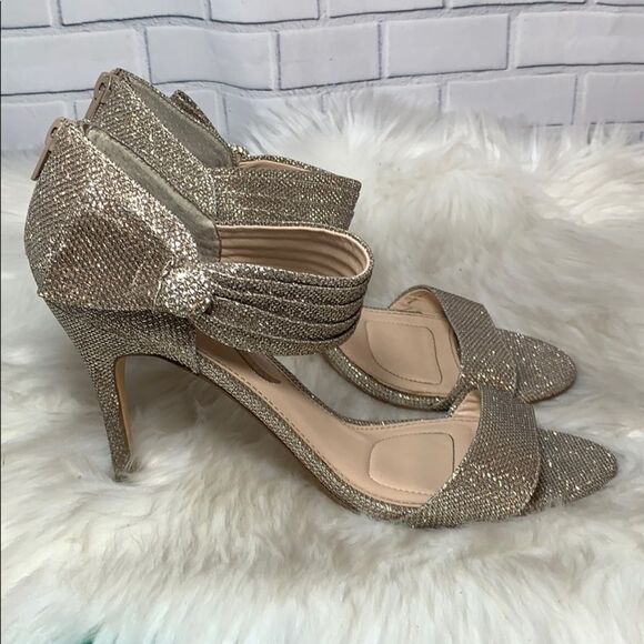 Nina Gold Ankle Strap Sandals Sz 10 - Picture 4 of 7